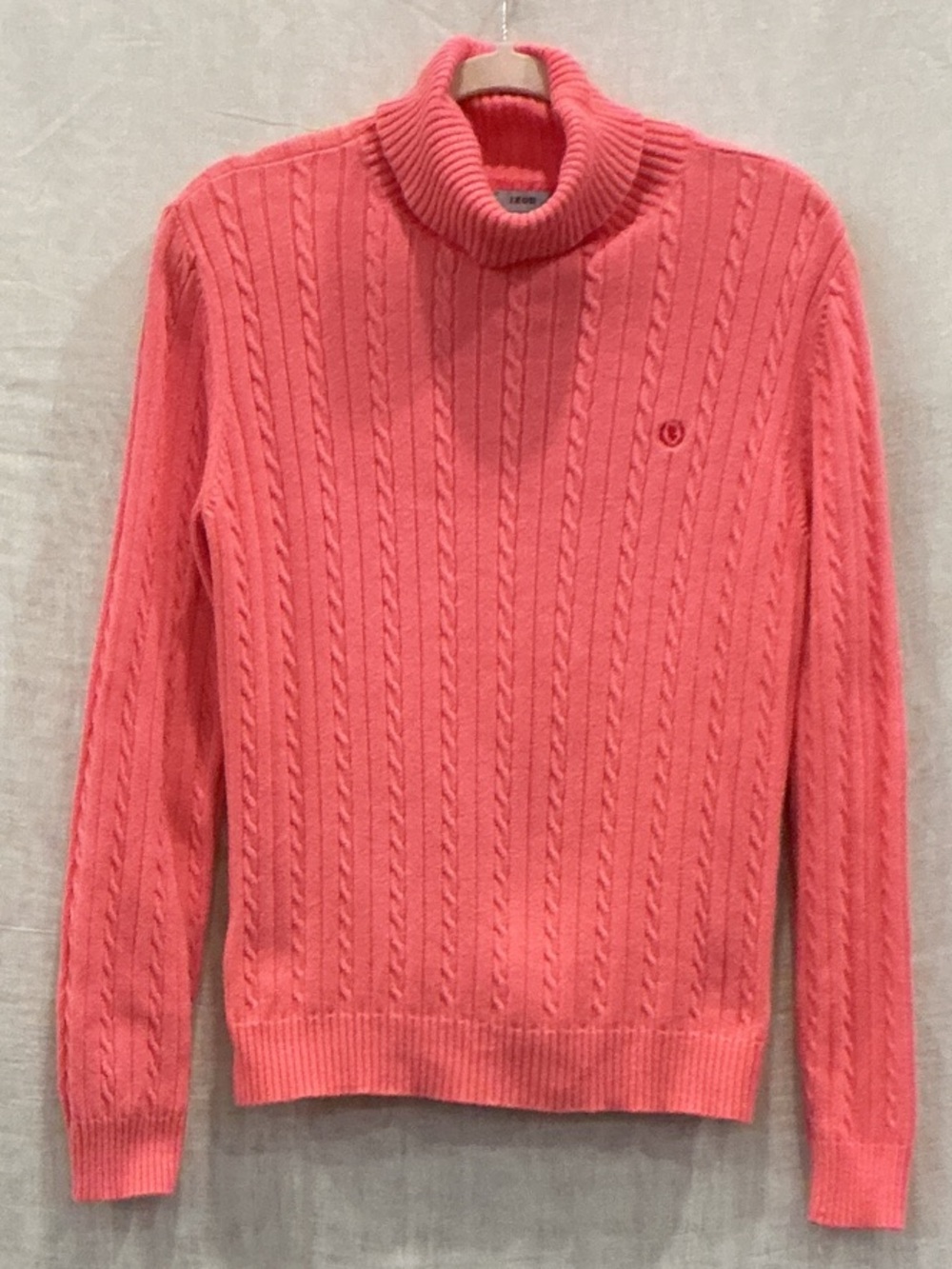 IZOD Pink Cable Knit Classic Turtleneck Sweater Size L
